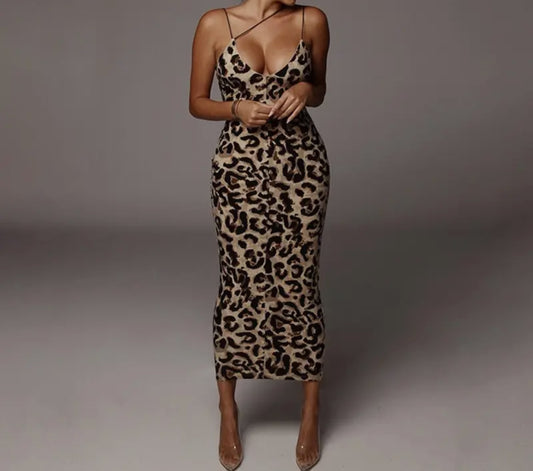 Spaghetti Strapped V-Neck Dress