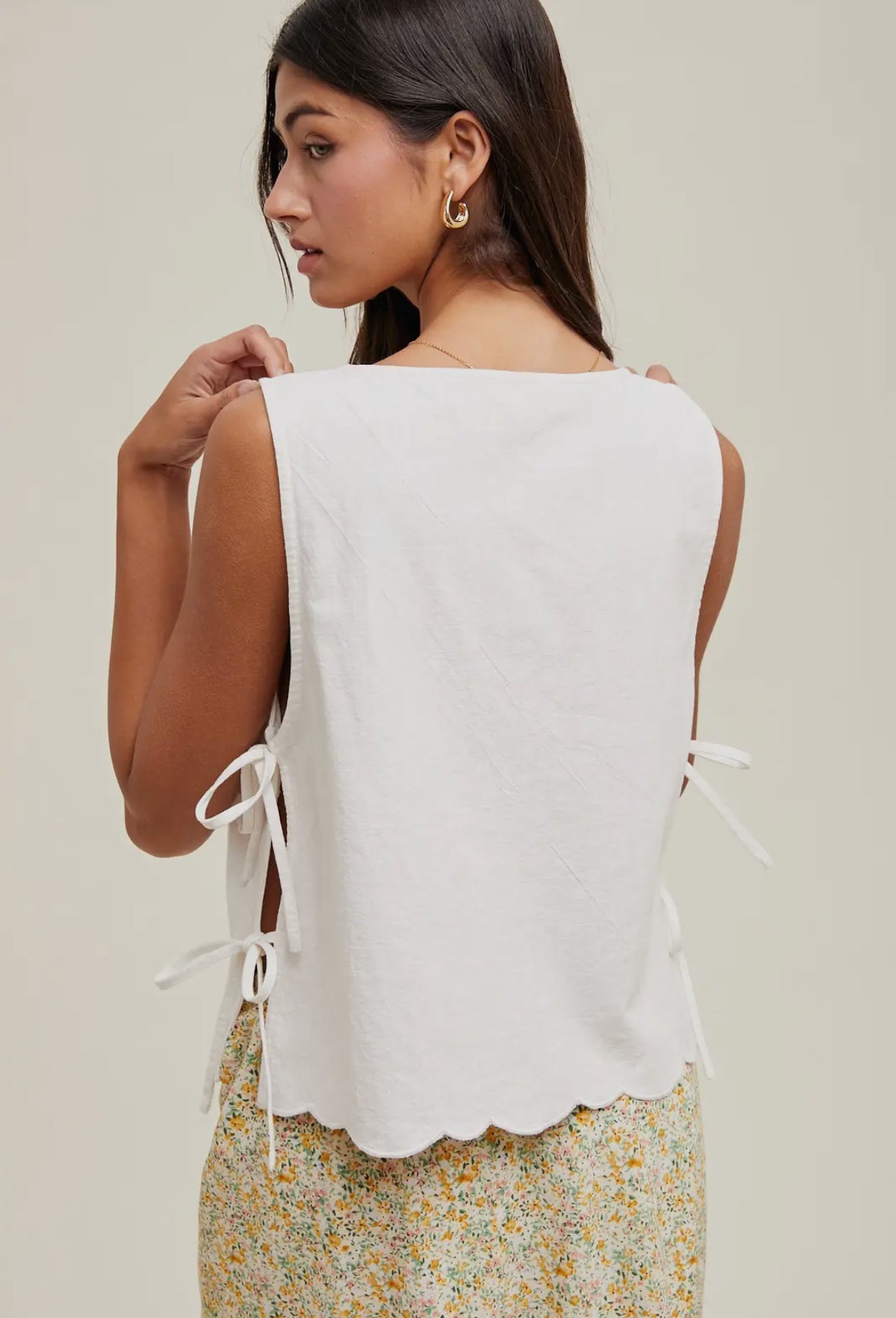 Side Tie Cotton Top