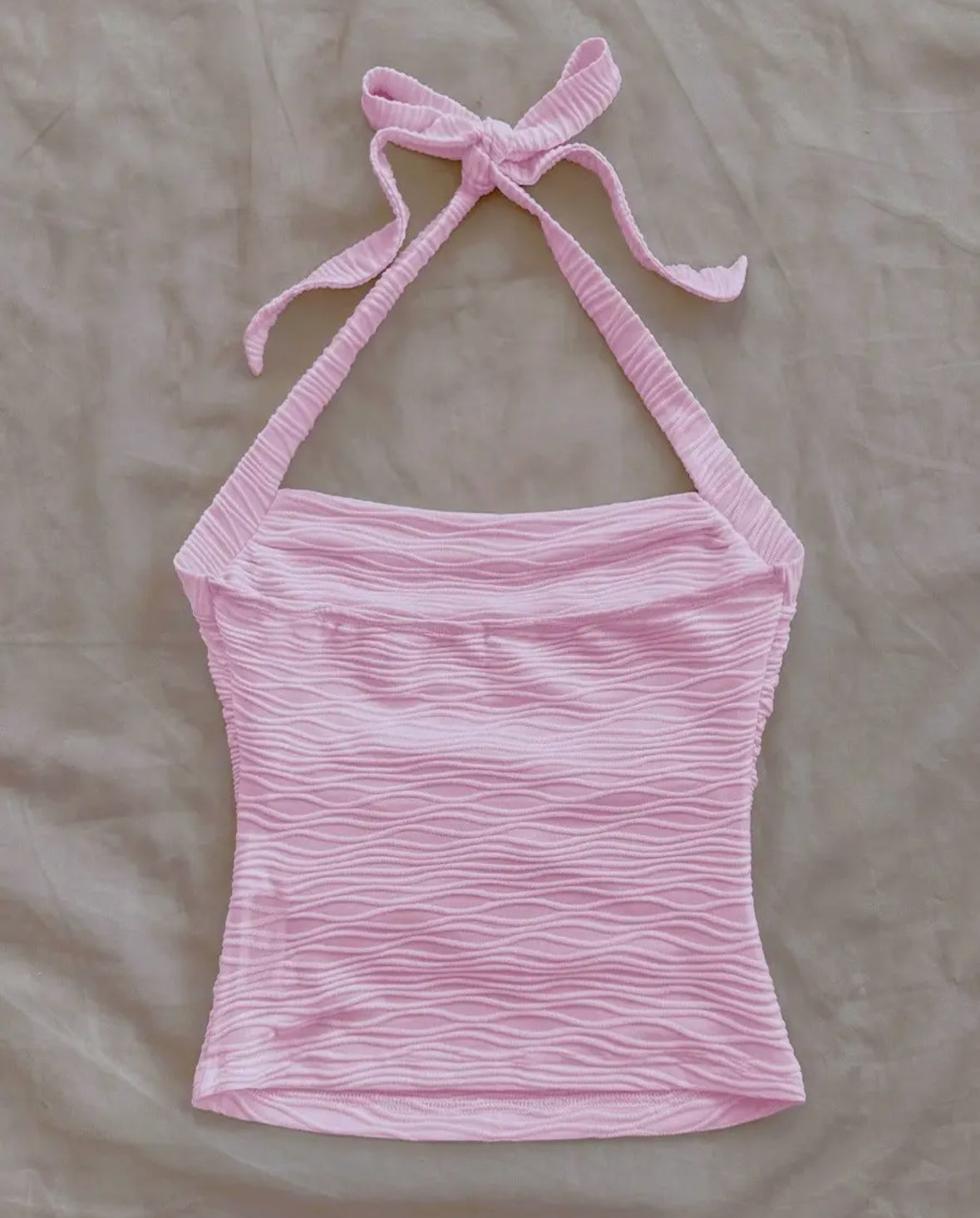 Bow Tie Halter Neck Crop Top